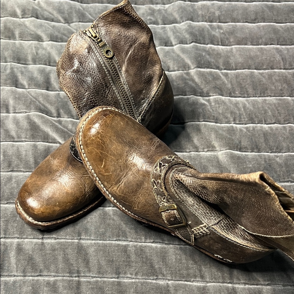 BED|STU Women's Distressed Brown Leather Boots